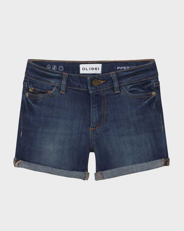 Girl's Piper Cuffed Denim Shorts, Size 2-